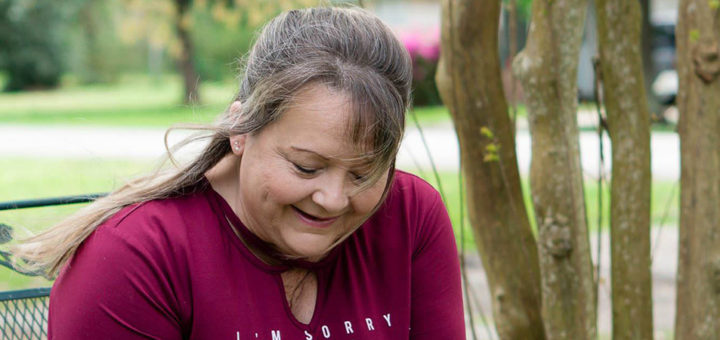 Stella Furst in her front yard